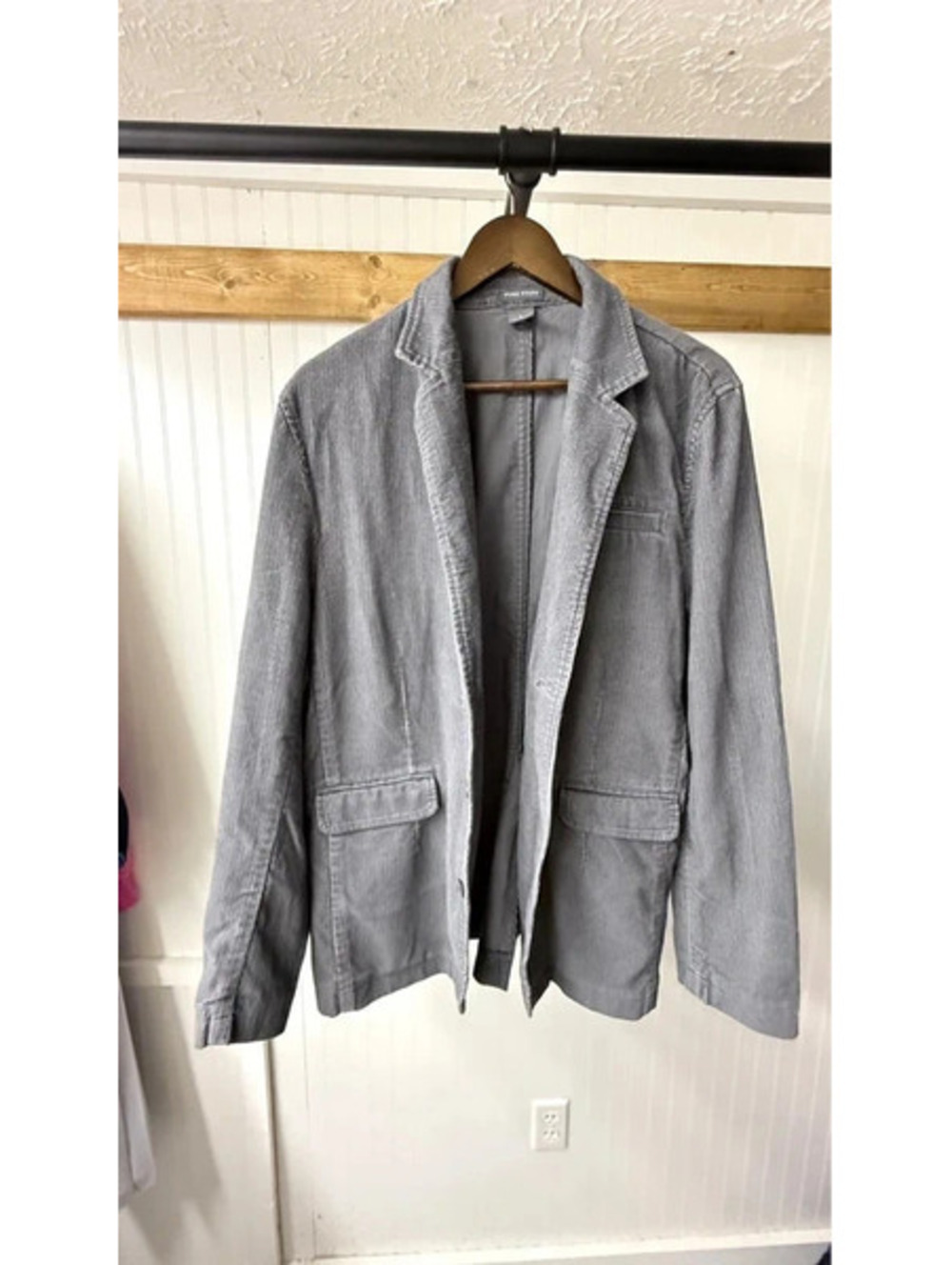 Pure Stuff gray corduroy blazer large 90s Americana grunge western 3 buttons